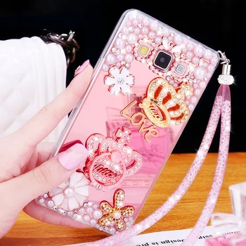 Luksusa Meitene Mīksto TPU Spogulis Dimanta Segtu Gadījumā Xiaomi Redmi Piezīme 8 Pro 8T 7 7A 6 Pro 5A 4 4X Spīdīgu Bling Pērle Atpakaļ Gadījumā