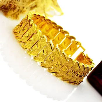 Luksusa Modes 18K Zelta Rokassprādzi Vīriešu Kāzu Iesaistīšanās 2cm Skatīties Aproce Vīriešiem Jubileju Rotaslietas, Ķēdes, Aproces, Dāvanas