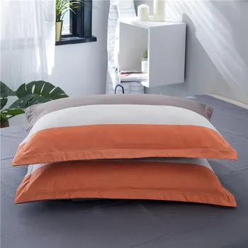 Luksusa modes gultas piederumi komplekti, Brūna, oranža, balta svītras sega sedz uzņēmējdarbības palagu dvīņu pilna queen, king size gultasveļa