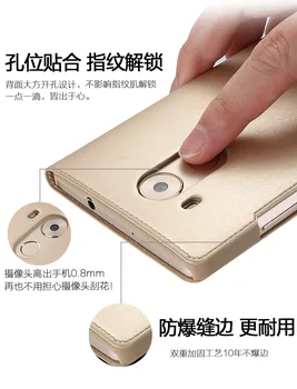 Luksusa PU Leather Flip Case For Huawei Mate 8 Oriģinālo Stilu Skatīt Logu Segtu Mobilo Tālruņu Smart Flip Case for Huawei mate 8