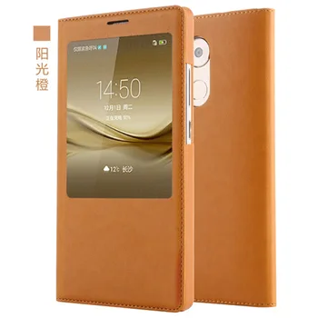 Luksusa PU Leather Flip Case For Huawei Mate 8 Oriģinālo Stilu Skatīt Logu Segtu Mobilo Tālruņu Smart Flip Case for Huawei mate 8