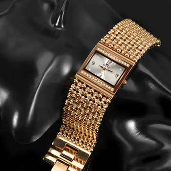 Luksusa Sieviešu Pulksteņi Rhinestone Aproces, Pulksteņi Sieviešu, Rose Gold Skatīties Dāmas Nerūsējošā Tērauda Kvarca Pulkstenis reloj mujer