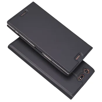 Luksusa Ādas Magnētisms uz Lietu Sony Xperia XZ Premium XZ XZ1 XZ2 Kompakts XZ2 Lietu Vāku Flip Maciņš, Coque Fundas Etui