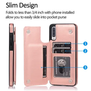 Luksusa Ādas Maks Case For Samsung Galaxy A70 A70S A50 A50S A40 A30S A30 A20E A10E A10S M10 Kartes Slots Triecienizturīgs Flip Shell