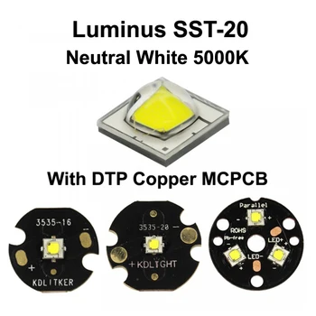 Luminus SST-20 Neitrālas Baltās 5000K LED Raidītāju, Ar 10mm / 16mm / 20mm DTP Vara MCPCB