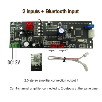 Lusya 2 Veidos Audio Ieeja + Bluetooth Ievades PT2313 Digitālo Signālu Valdes 1602 LCD Displejs Skaļuma Regulēšana Automašīnā A5-017