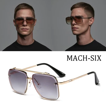 LVVKEE Karstā Modes Luksusa Classic Mach Seši Stilu Slīpums lēcu Vīriešu Saulesbrilles Vīriešiem Vintage Zīmolu, Dizainu, Saules Brilles Oculos De Sol