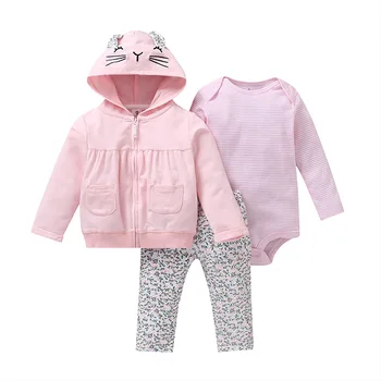 LZH Jaundzimušais Meitenes Drēbes Ir 2021. Rudens Ziemas Zīdaiņu Apģērbu Mētelis+Kombinezonus+Bikses 3pcs Apģērbs Uzstādīt Bērnu Kostīms Zīdaiņu Apģērbs