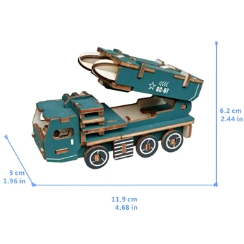 Lāzera Griešana 3D Koka Puzles Militāro Raķešu Iaunch Transportlīdzekļa DIY Rokasgrāmata Montāža Kids Izglītojošās Koka Rotaļlietas Bērniem, Zēni