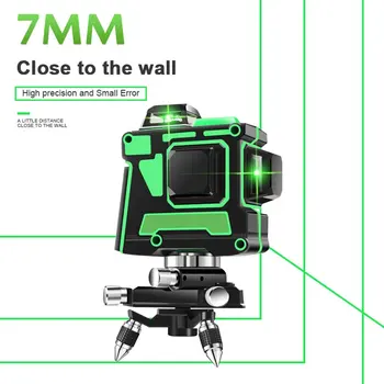 Lāzera Līmeni 12 Pozīcijas 3D Self-Leveling 360 Horizontālā Un Vertikālā Krusta Super Jaudīgu Zaļā Lāzera Staru Līnijas