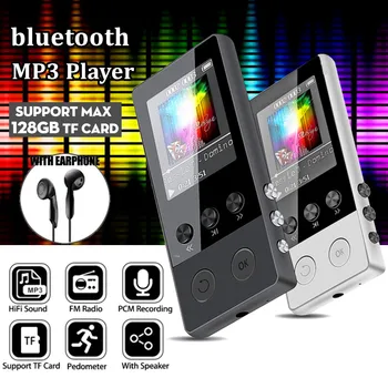 Līdz 128GB bluetooth, MP3 Atskaņotājs, Austiņas HiFi fm Radio Sporta MP 4 HiFi Portatīvajiem Mūzikas Atskaņotājiem Balss Ierakstu Diktofonā TF Kartes