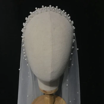 Līgavas plīvuru Pērle Fāzēm Plīvurs balts platums 1.5 ilgi trailing katedrāle kāzu plīvuri ar ķemmi kāzu vail accesories sievietēm