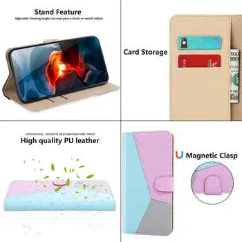 Līmēšana Flip Case for Xiaomi Redmi, Ņemiet vērā, 9 Pro Seifs Krāsots ar PU Ādas Lietā par Xiomi Redmi Piezīme 9S Redmi, Ņemiet vērā, 9 Pro Max Segums