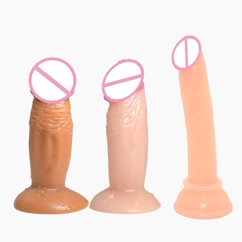 LŪKA Reāli Mini Dildo piesūcekni Dick Pieaugušo Erotiskās Rotaļlietas Mazs Penis Masturbator Iesācējiem Bez Vibrators Masturbācija Dong