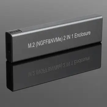 M2 SSD Gadījumā NVME Būra M. 2 USB Type C 3.1 SSD Adapter Dual signālu NVME PCIE NGFF SATA M/B Taustiņu SSD Disku Kastes SSD Gadījumā