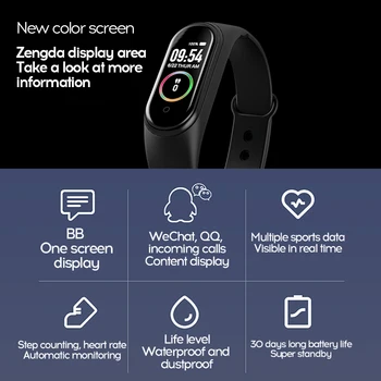 M4 Smart Joslā Joslu Fitnesa Tracker Smart Aproce Skatīties Sirdsdarbības Ātrums, asinsspiediens Smartband Uzraudzīt Veselības Aproce xiaomi