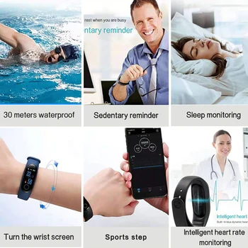 M4pro Smart Skatīties Vīriešiem Ķermeņa Temperatūra Smartwatch Sieviešu Ip67 Waterproof Sports Fitness Tracker Asinsspiediens, Sirds Ritma Monitors
