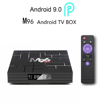 M96 TV KASTĒ Android 9.0 4G + 32G 5G Dual-Band wi-fi Hotspot Set-Top Box TV Kastē ar Infrasarkano Tālvadības pults