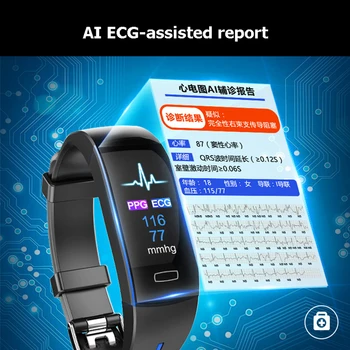 MAFAM P3A EKG Smart Aproce Fitnesa Pedometrs Kalorijas Temperatūras Monitoru, Tālvadības Aprūpes Smart Skatīties Vīrieši Sievietes Aproce