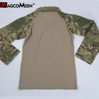 MAGCOMSEN Maskēties Militāro T-Krekls Vīriešiem SWAT Karavīri, Taktiskās Kaujas T Krekls ar garām Piedurknēm Airsoft Peintbola Armijas Tshirts Topi