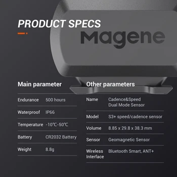 Magene S3+ Apgriezienu skaits/Ritms Sensors ANT+ Bluetooth Dators Spidometrs, lai Strava Garmin iGPSPORT Bryton Velosipēdu Datora Bezvadu