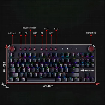 MAGIC-RAFINĒTĀJS MK11 Mechanical Gaming Keyboard USB Vadu un Bezvadu BT 3.0 RGB Apgaismojums Ieslēdzamas 87 taustiņi Spēļu Tastatūra