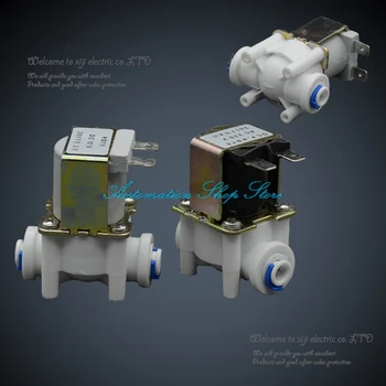 Magnētisko vārstu elektromagnētisko vārstu ūdens attīrītājs vārstu 12Vdc 24Vdc N/C N/O ID6.35mm ātri push pievienojiet 1/4 RO mašīna