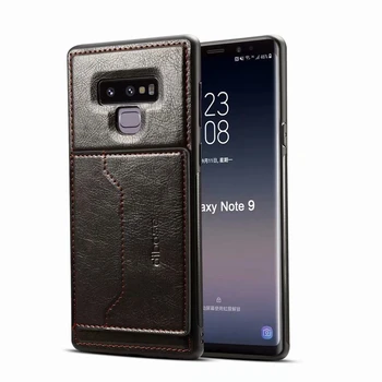 Magnētiskā Automašīnas Turētājs Ādas Back Case for Samsung Galaxy Note 9, Ņemiet vērā, 8 PU Ādas Vāks Samsung s9 Plus A8 A6 Plus 2018