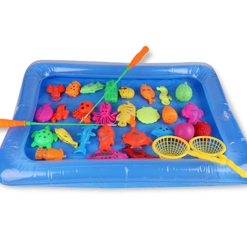 Magnētiskā Bērniem Zvejas Rotaļlietu Komplekts Karstā Vasaras Iekštelpu Zvejas Spēlēt Ūdens Rotaļlieta 3D Zivis Baby Vannas Rotaļlieta 