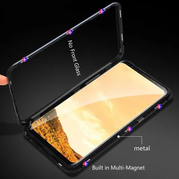 Magnētiskā Case for Samsung Galaxy A7 2018 Adsorbcijas Metāla Rūdīts Stikls Telefonu Gadījumā Samsung A9 J4 J6 Plus Piezīme 9 8 S9 Vāciņu