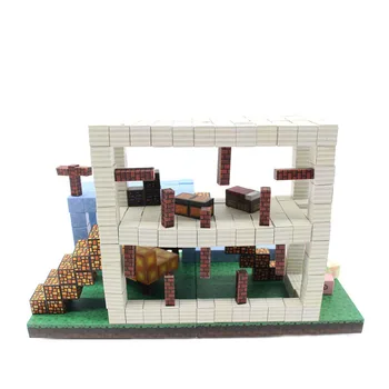 Magnētiskā Celtniecības Bloki Rotaļlietas Manu Pasauli Laimīgu Lauku Diy Komplektu Rotaļlietas modeļa Hobijs Bērniem Zēns Bērniem Mini Bloki, Ķieģeļu Arhitektūra