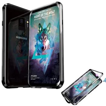 Magnētiskā Coque, Metāla, Stikla Case For Samsung Galaxy S9 S9 Plus+ Case Cover for Samsung galaxy S9 segtu s9+ lietā Coque