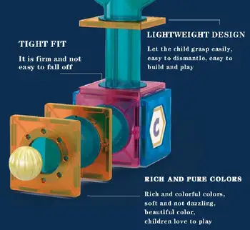 Magnētiskā Gabals Dziesmu Bumbu Krāsainu Logu Magnētisko Gabals Montessori Agrīnās Izglītības Celtniecības Bloku Universāls Forma, Bērnu Rotaļlietas