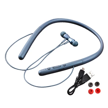 Magnētiskā Sporta Kakla-Uzstādīts Bezvadu Bluetooth Austiņas, kas Darbojas Fitnesa Stereo Surround In-Ear Austiņas Atbalsta TF Karti