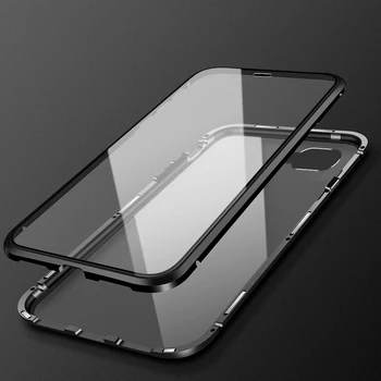 Magnēts Adsorbcijas iPhone 7 8 Plus Double-sided stikla Skaidrs, Magnētisko Lietā 360 Pilnībā Segtu iPhone 8 7 Plus Bufera Coque
