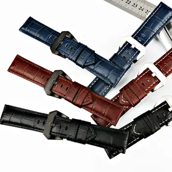 MAIKES Jauns dizains 22mm 24mm 26mm skatīties piederumi watchbands īstas ādas skatīties joslas siksnu Panerai skatīties aproce jostas