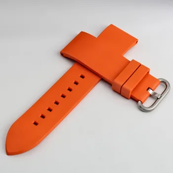 MAIKES Skatīties Piederumi Kvalitātes Fluor Gumijas Skatīties Joslas 20mm 22mm 24mm Sporta Pulksteņu Siksniņas Oranžā Watchband Par Omega Skatīties