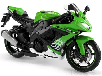 MAISTO 1:12 Kawasaki Ninja ZX 10R Zaļš MOTOCIKLS, VELOSIPĒDS LĒJUMIEM MODEĻA ROTAĻLIETU JAUNS KASTĒ