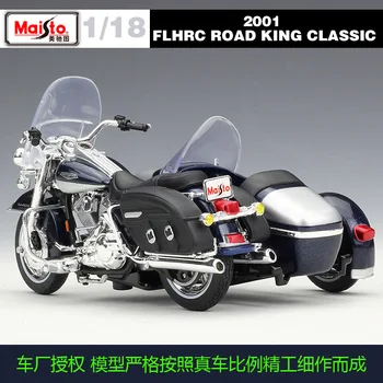 Maisto 1:18 2001. gada FLHRC Road King Classic Motocikla blakusvāģa Lējumiem Sakausējuma Motocikla Modeli Rotaļlietas