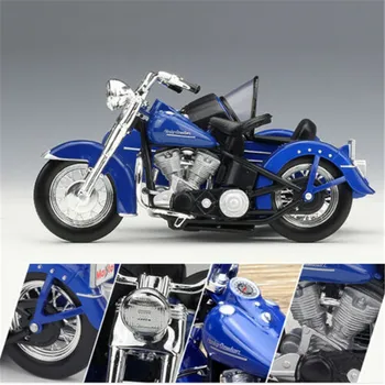 Maisto 1:18 Tricikls Zilā 1952 Harley-Davidson FL HYDRA SLĪDĒT Metāla Motociklu Lējumiem Modeļa Rotaļlietu Kolekcija, Mini Moto Dāvanas