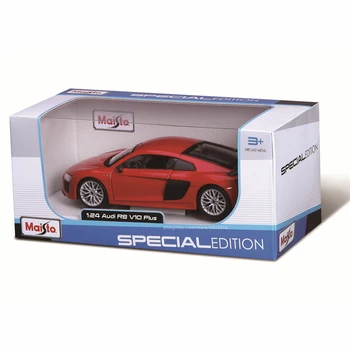 Maisto 1:24 Audi R8 V10 Plus sporta auto lietie sakausējuma auto modelis amatniecības apdare kolekcija rotaļu instrumenti, dāvanu