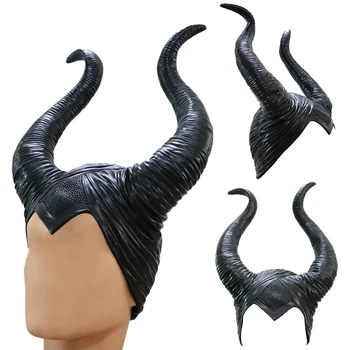 Maleficent Ragi Cosplay Maska Galvassegas Melno Karaliene Ķivere Klp Headpiece Halloween Cosplay Melno Karaliene, Cepure, рога малифисенты