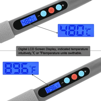Malkas Gravēšana Zīmolu Birste, kas EU220V LCD Digitālais Temperatūras lodāmurs Metināšanas Koka Reljefu Dedzināšana Komplekts