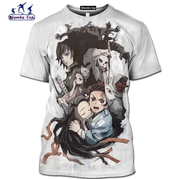 Mamba top Kimetsu nav Yaiba krekls smieklīgi Demon Slayer vīriešu T-krekli 3D Anime cosplay tees Īsām piedurknēm Kamado Tanjirou streetwear