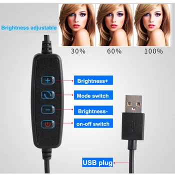 MAMEN 6 collas USB Gredzenu apgaismojumā Ar Telefona Turētāju Bezpakāpju ātruma Pārslēga LED Studijas Gaismu Youtube Fotogrāfija Selfie Grims Dzīvot Lampas