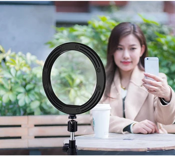 MAMEN 6 collas USB Gredzenu apgaismojumā Ar Telefona Turētāju Bezpakāpju ātruma Pārslēga LED Studijas Gaismu Youtube Fotogrāfija Selfie Grims Dzīvot Lampas