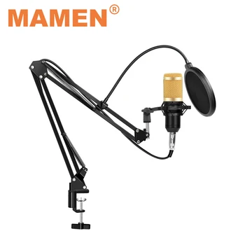 MAMEN BM-800 Profesionālās Studijas Mikrofons Karaoke MIKROFONS Ar Balsteni ar Datoru, Radio Stacijas Dziedāšanas Ierakstīšanas Mikrofons Komplekts