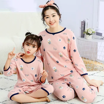 Mamma un Dēls, Meita Ģimenes Atbilstošas Drēbes Sleepwear Set Baby Meiteņu Drēbes Vasaras Homewear Ģimenes Izskatās Pidžamu Karikatūra Uzvalks