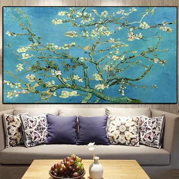 Mandeļu Ziedu Ziedi Van Goga Impresionisma Eļļas Glezna uz Audekla Plakātu Izdrukas Cuadros Sienas Art Attēlus Dzīvojamā Istaba