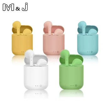 M&J TWS krāsains Bezvadu mini Bluetooth Earbuds Bezvadu Austiņas stereo Portatīvie Matēts Macaron sporta Bluetooth 5.0 Austiņas